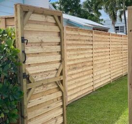 custom wood privacy fence around cape coral florida residence