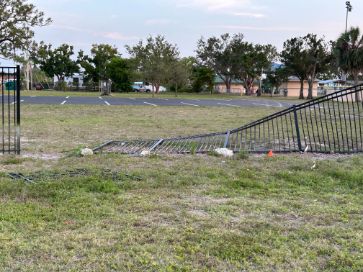 aluminum fence has fallen down and needs fixed in cape coral florida